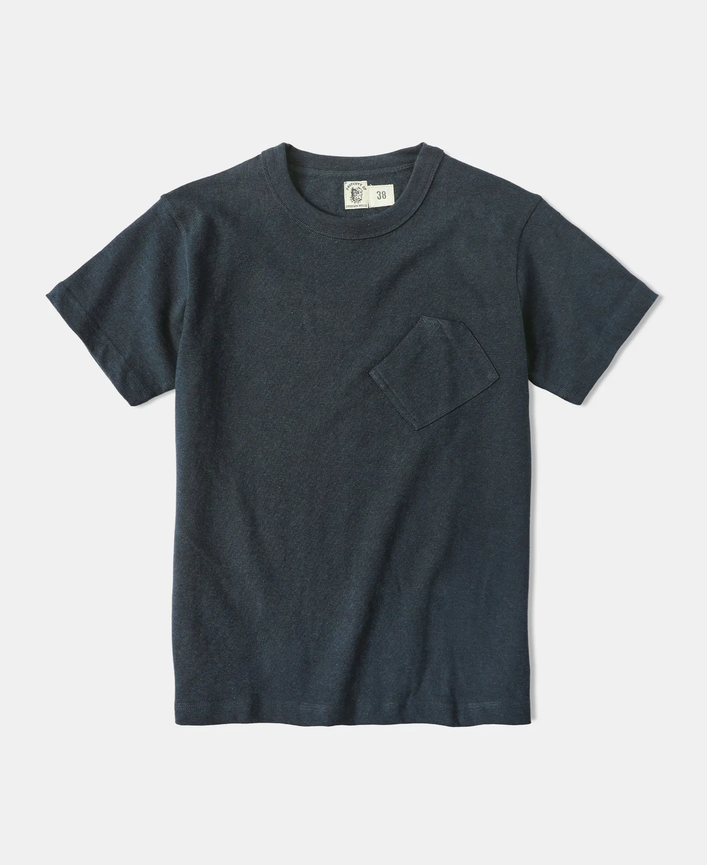 1930s Slanted Pocket Tubular T-Shirt - Navy