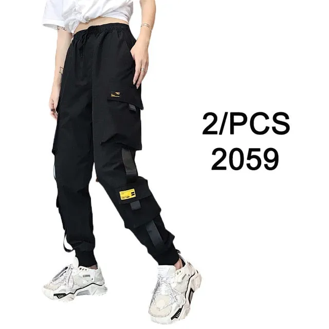 2021 Big Pockets Baggy Women's Cargo pants women High Waist Loose Fit  Sizes S - 3XL