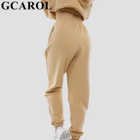 2021 GCAROL Autumn Winter Women High Elastic Waist Harem Pants Sizes S - L