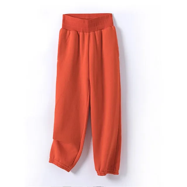 2021 GCAROL Autumn Winter Women High Elastic Waist Harem Pants Sizes S - L