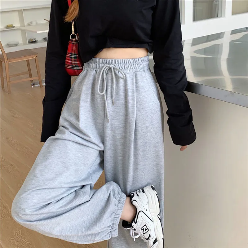 2021 New Baggy Sweatpants HOUZHOU Women Autumn Loose fit Pants Sizes S - 2XL