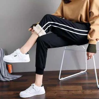 2021 Winter Women Gym Sweatpants Workout Fleece Trousers Solid Thick Warm Winter Female Sport Pants Sizes S - 3XL