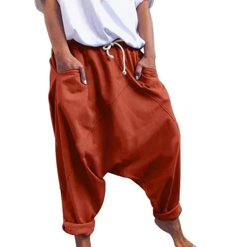 2021 Women's Drawstring Baggy Long Harem Pants Sizes S - 3XL