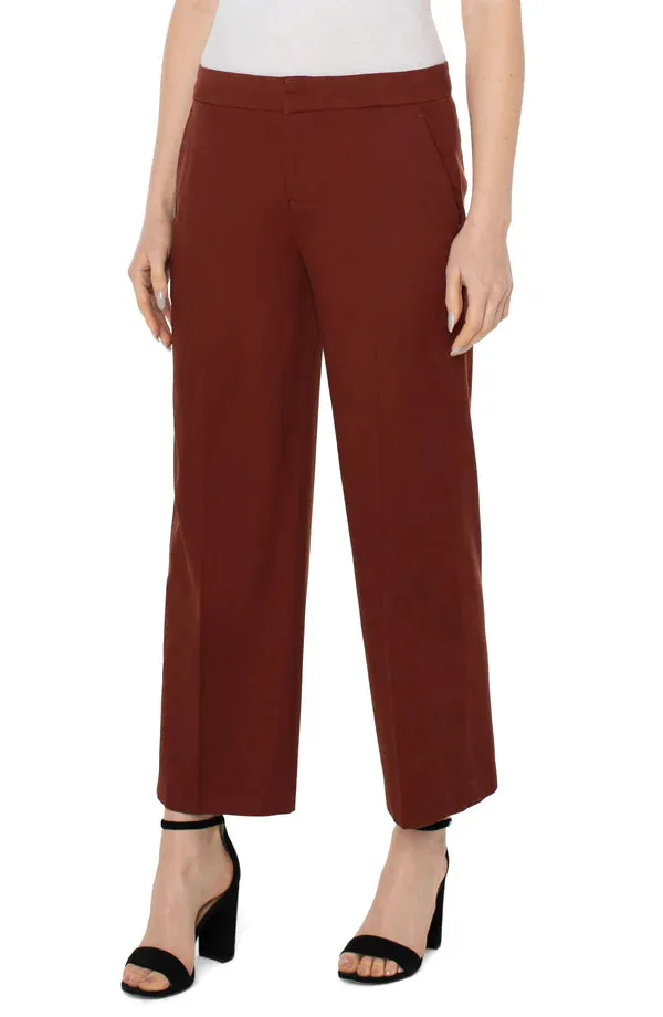 27" Wide Leg Ankle Trouser | Brunette