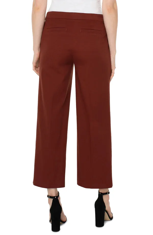 27" Wide Leg Ankle Trouser | Brunette