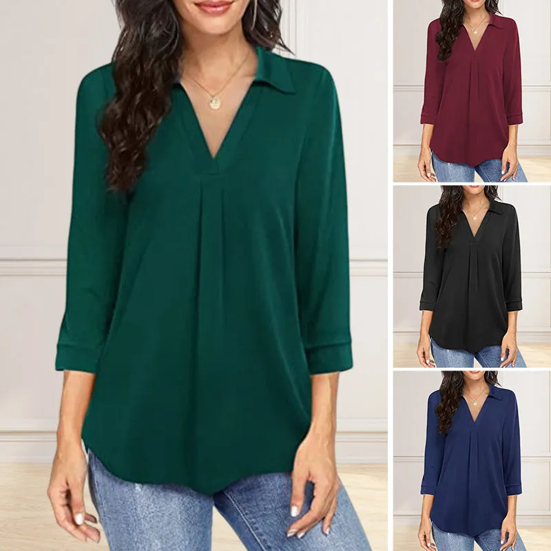 3/4 Sleeve Chiffon Shirt