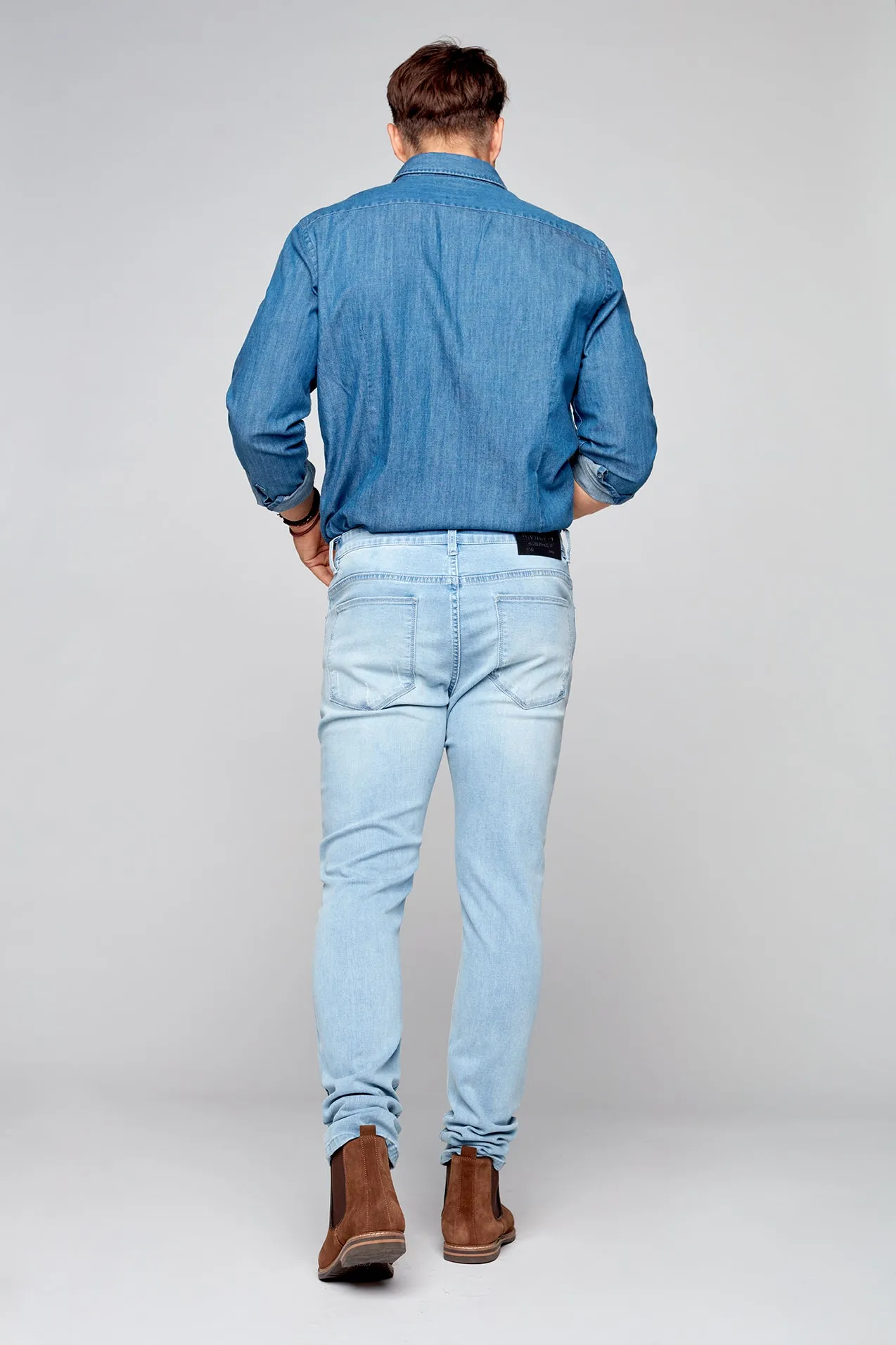 5 Pocket Slim Fit Jeans - Blue Bleach