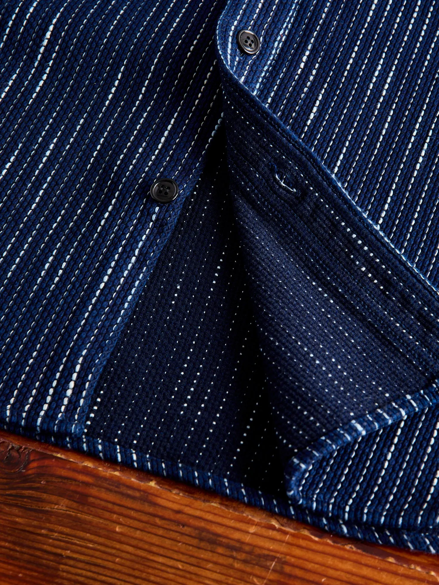 5709 "Rain Kasuri" Work Shirt in Indigo Sashiko