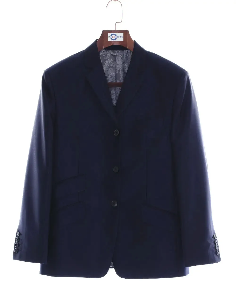 60s Mod Style Dark Navy Blue Tonic Suit