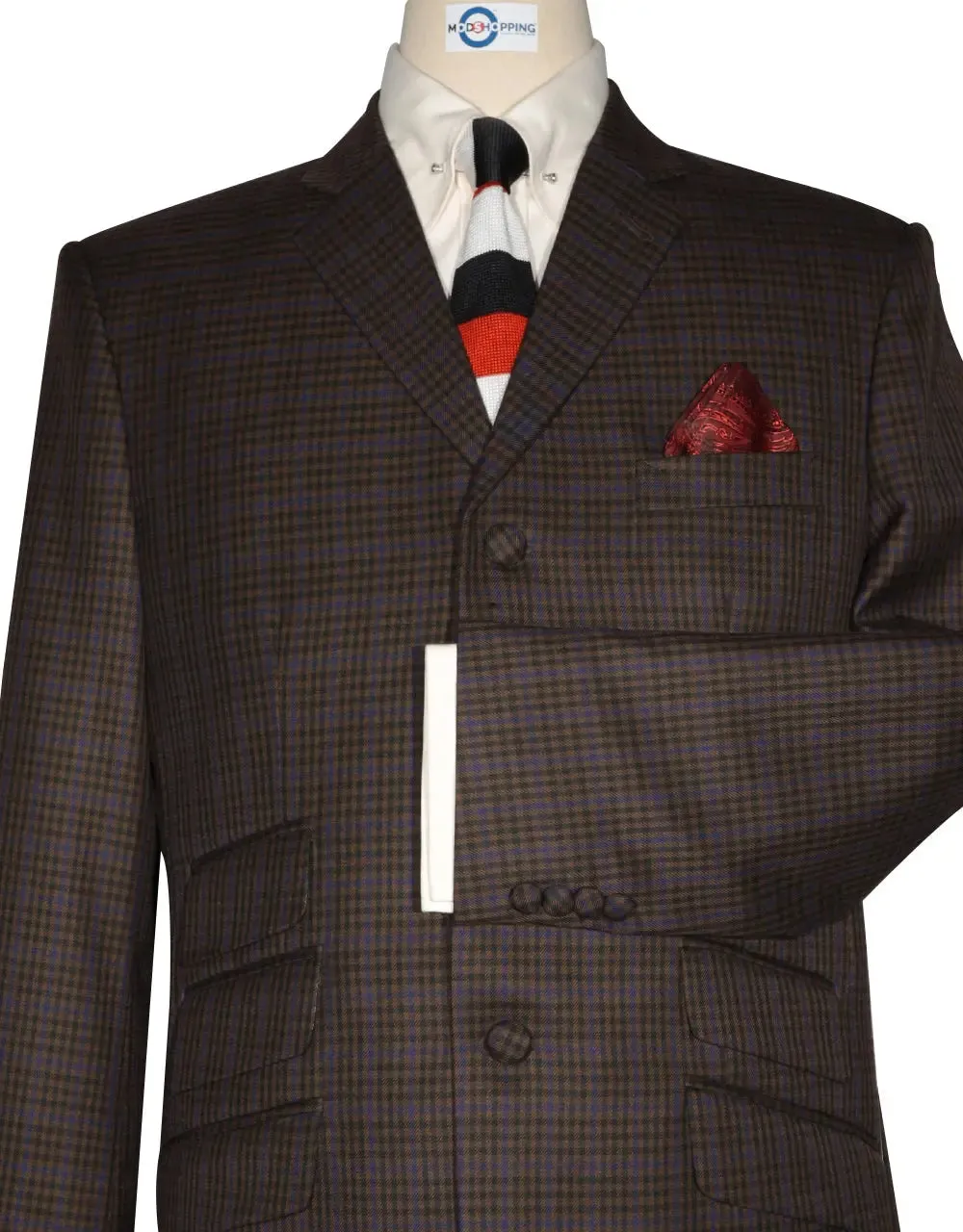 60s Vintage Style Chocolate Brown Goldhawk Suit