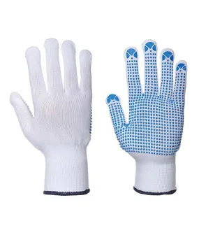 (6/Case) Portwest White/Blue Nylon Polka Dot Glove