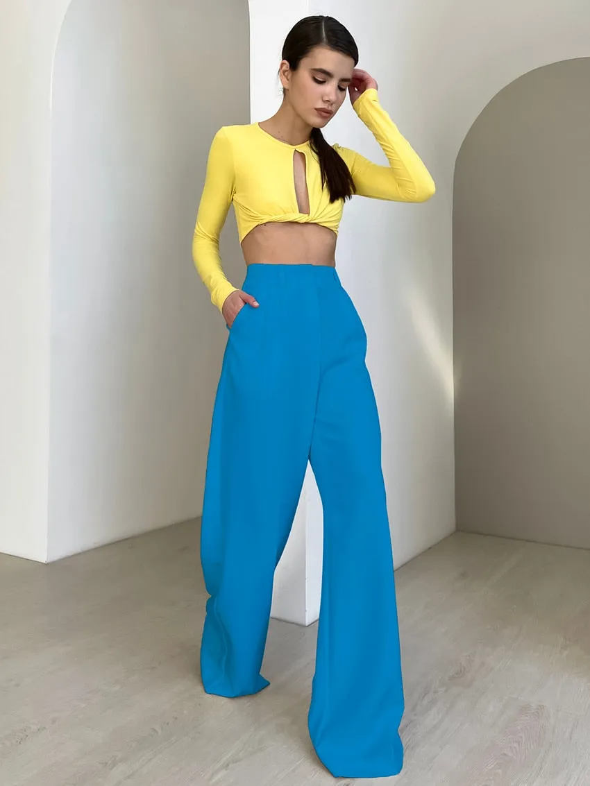 All-Match Pleated Casual Palazzo Pants