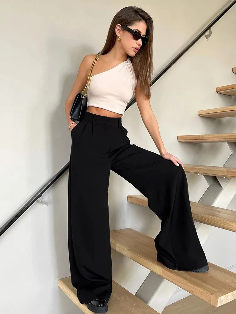 All-Match Pleated Casual Palazzo Pants