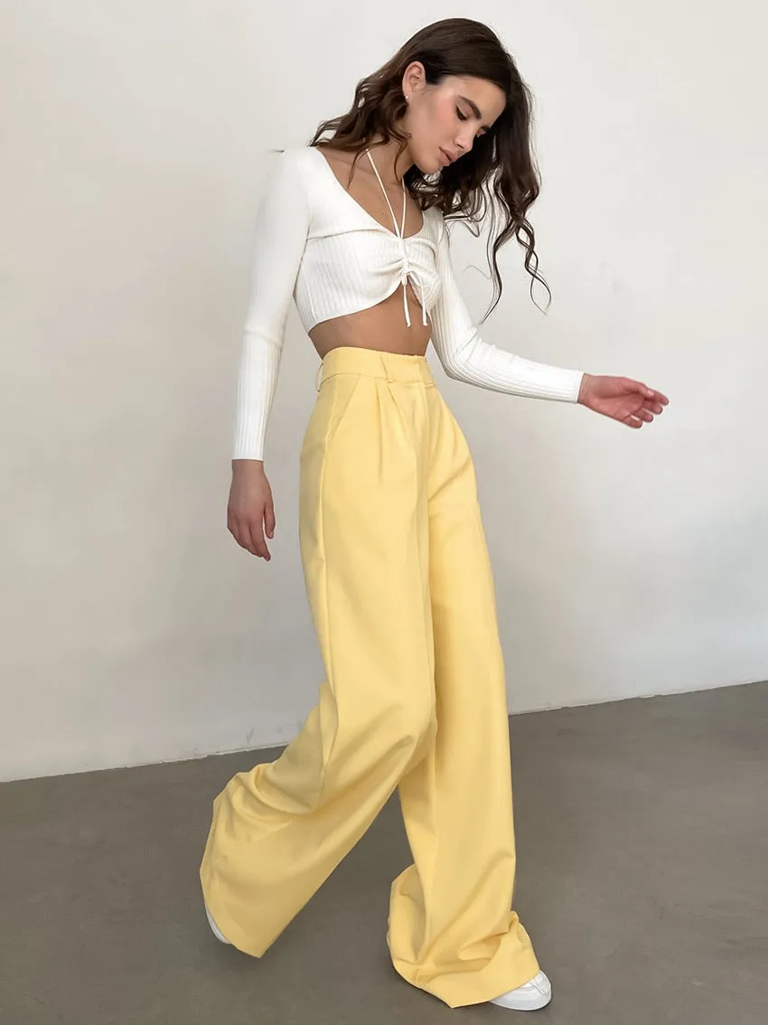 All-Match Pleated Casual Palazzo Pants