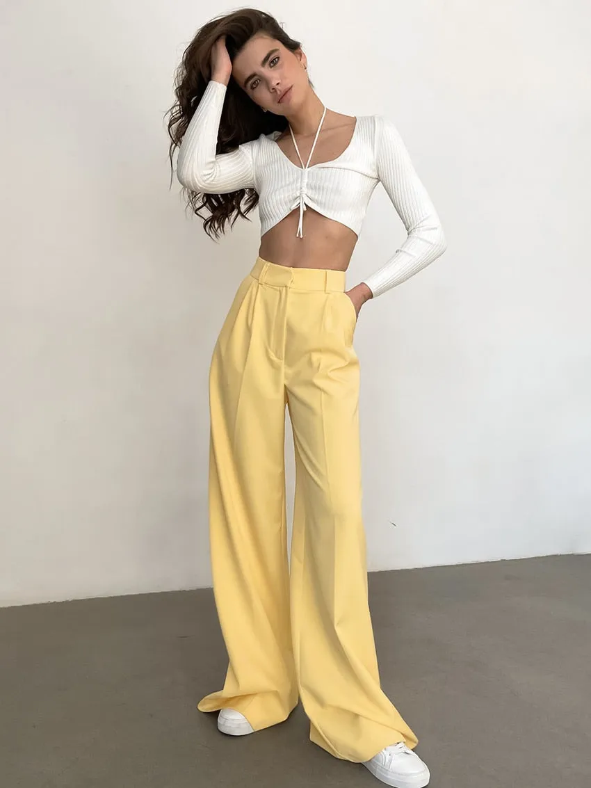 All-Match Pleated Casual Palazzo Pants