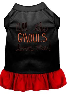 All The Ghouls Screen Print Dog Dress Black With Red Xl (16)