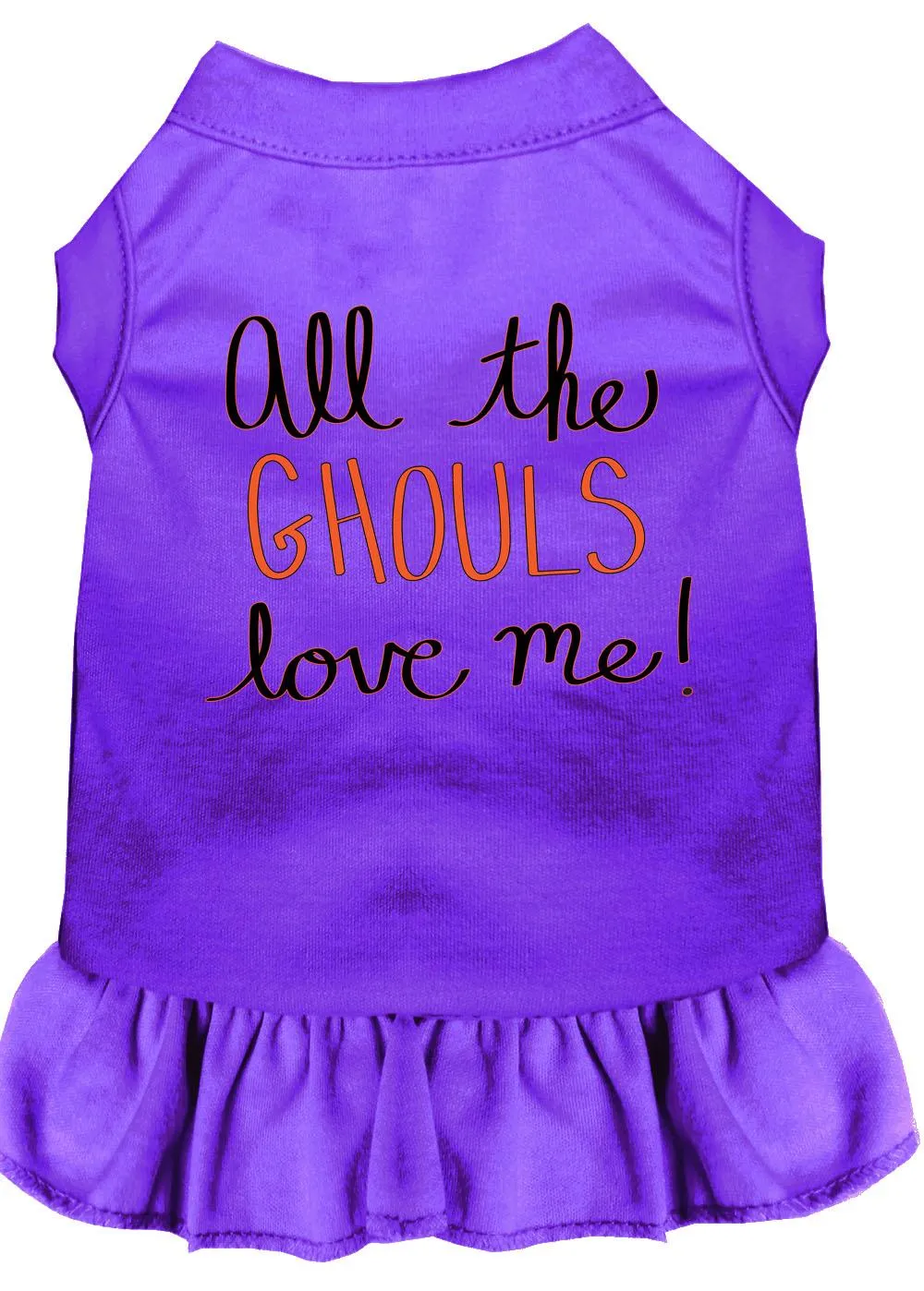 All The Ghouls Screen Print Dog Dress Purple Xs (8)