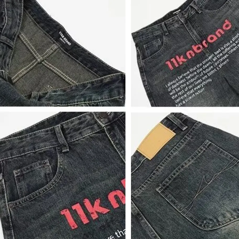 American Fashion Letter Jeans