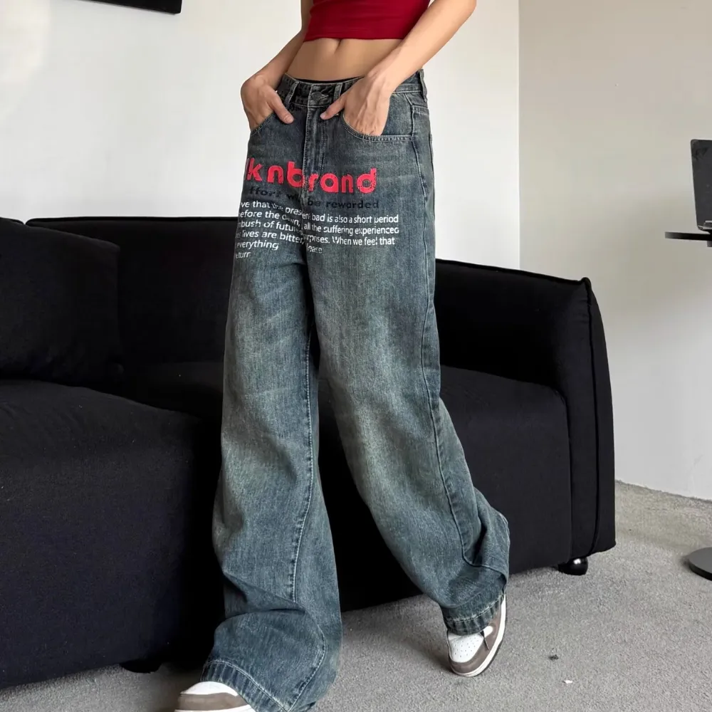 American Fashion Letter Jeans