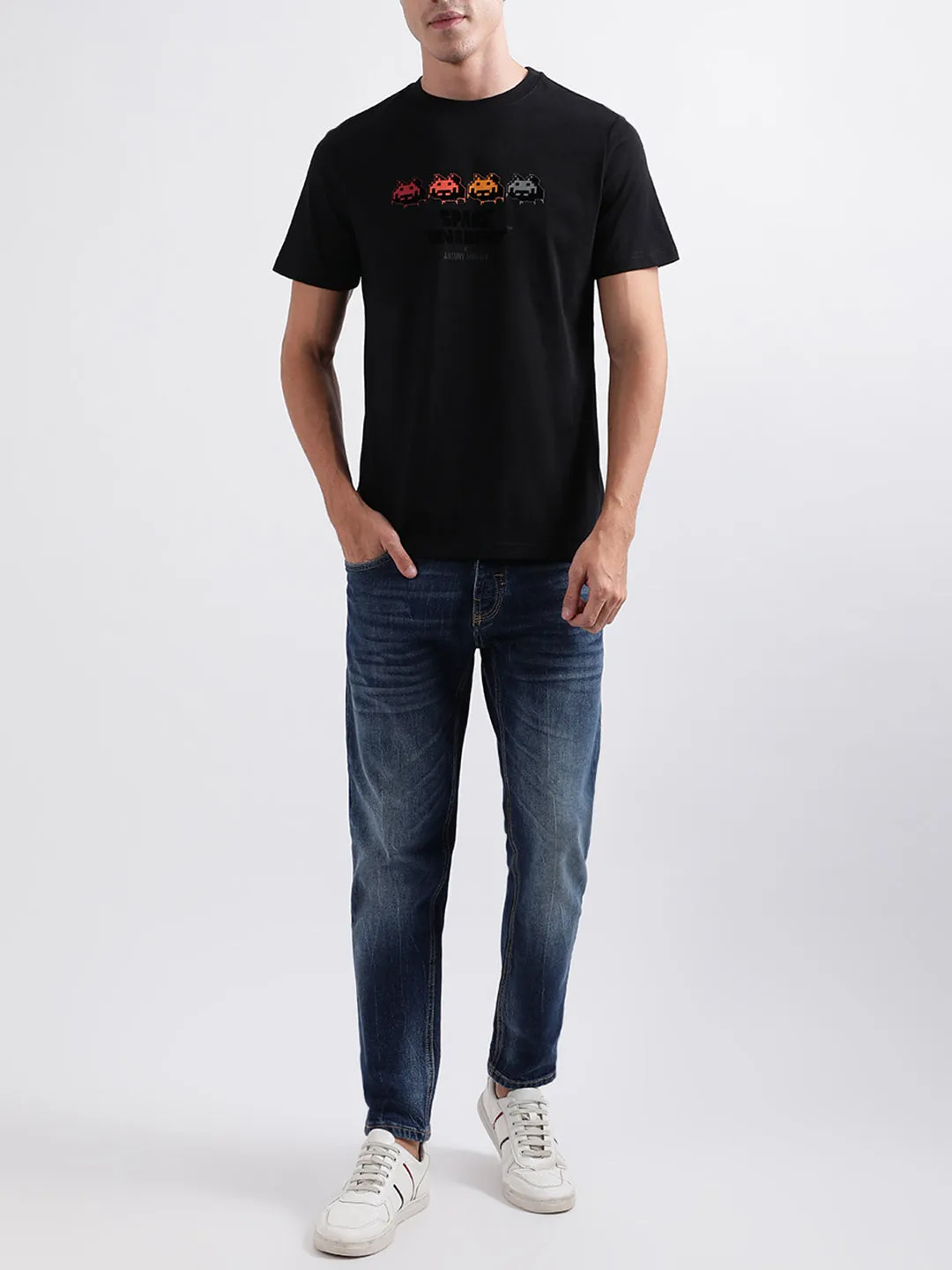 Antony Morato Black Graphic Regular Fit T-Shirt