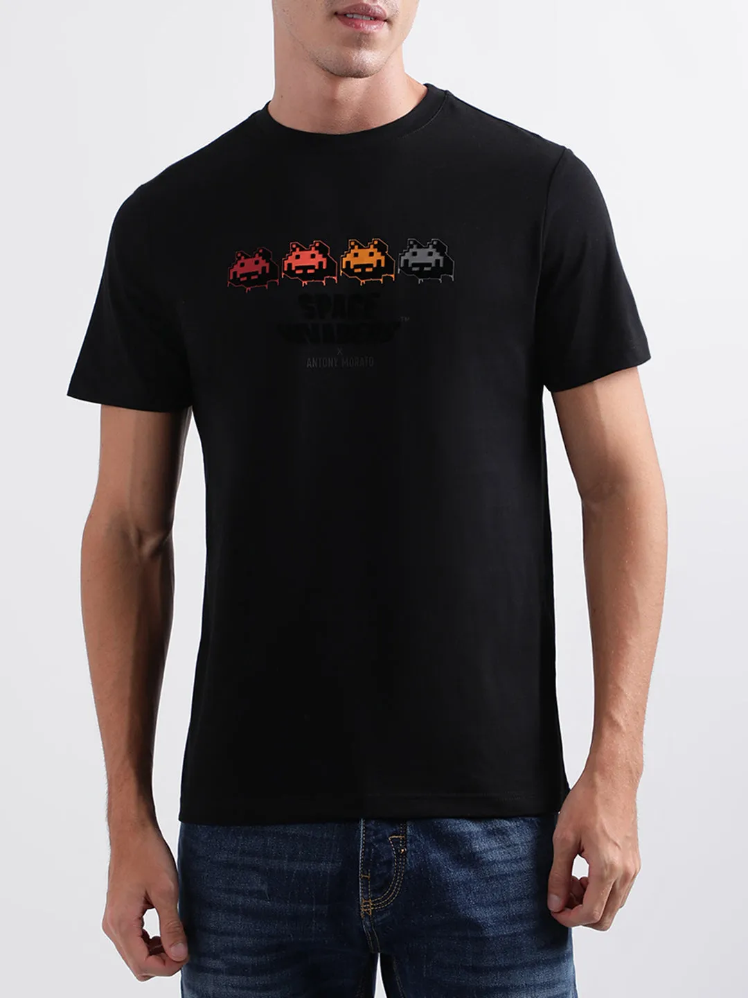 Antony Morato Black Graphic Regular Fit T-Shirt