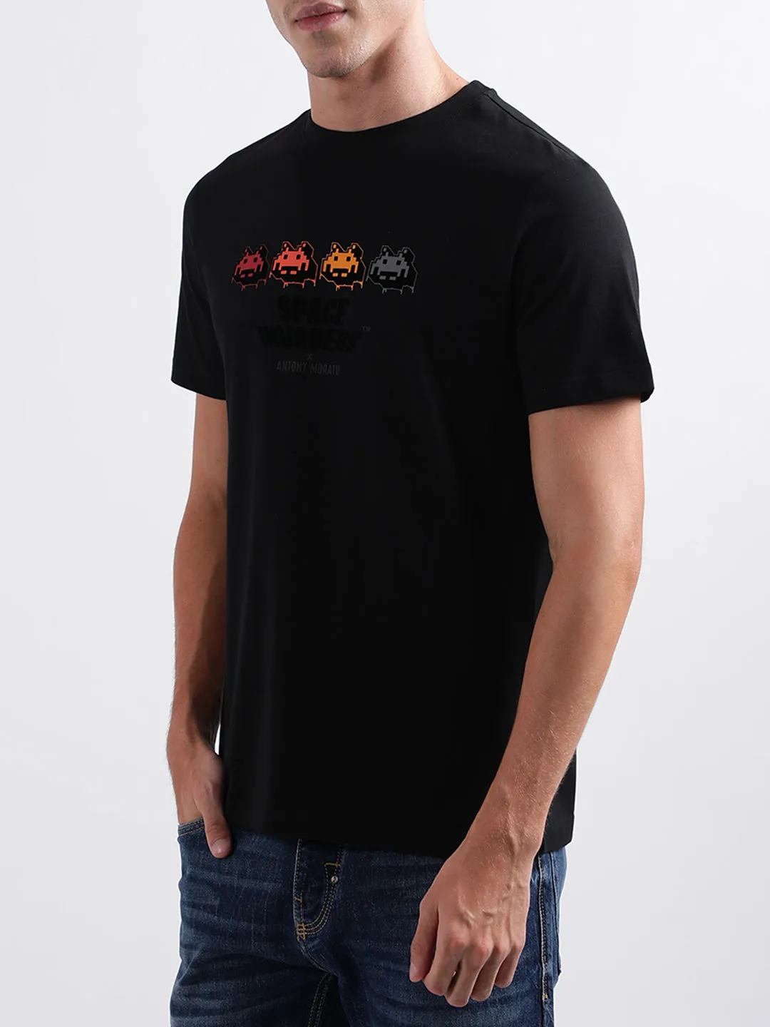 Antony Morato Black Graphic Regular Fit T-Shirt