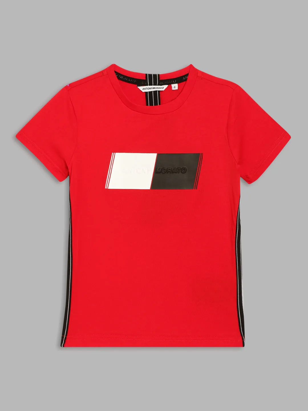 Antony Morato Kids Red Logo Regular Fit T-Shirt