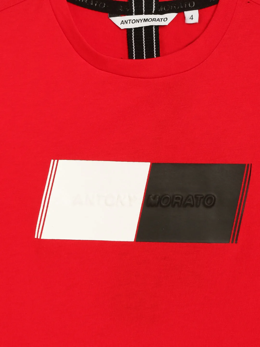 Antony Morato Kids Red Logo Regular Fit T-Shirt