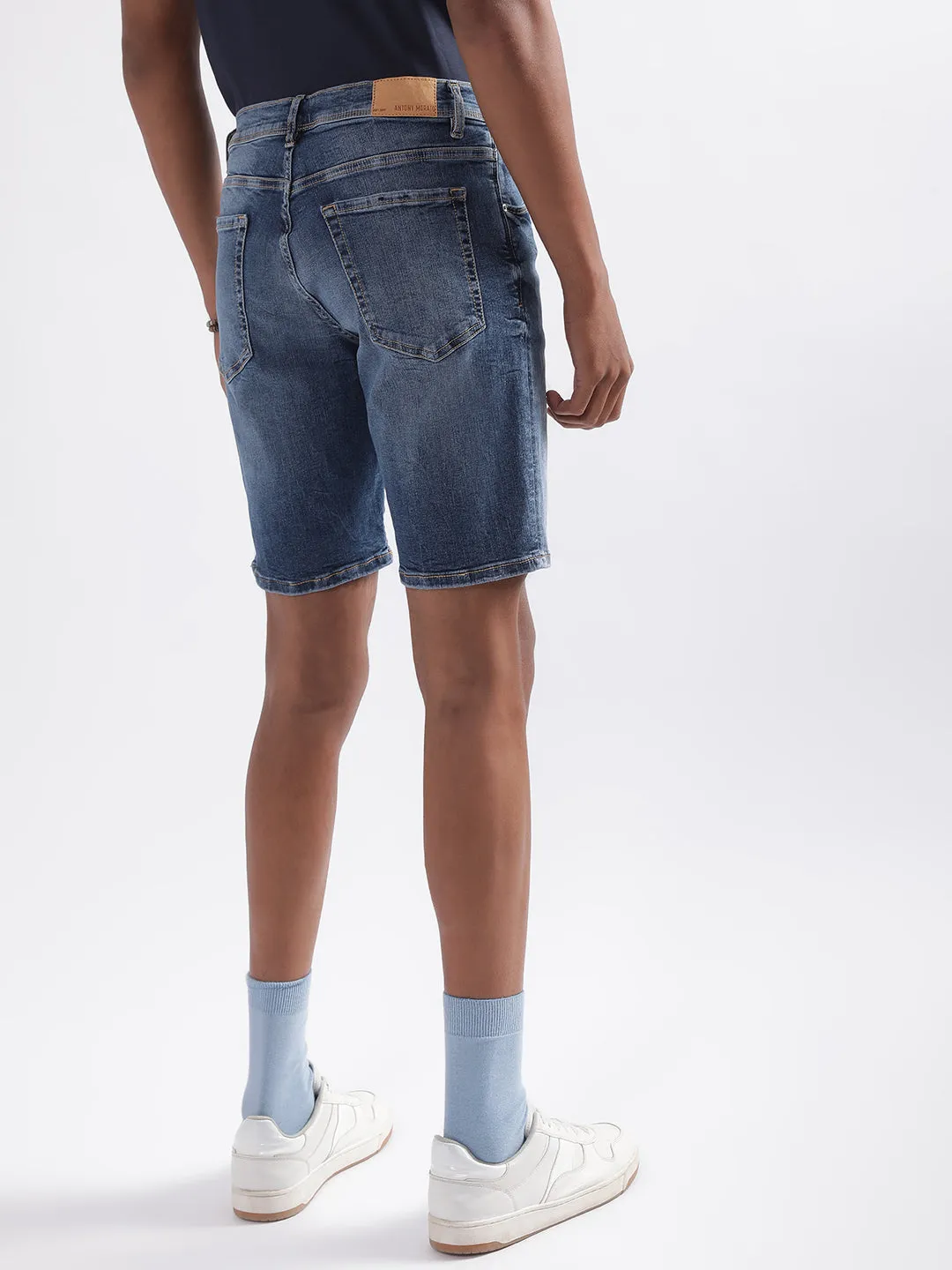 Antony Morato Men Washed Skinny Fit Denim Shorts