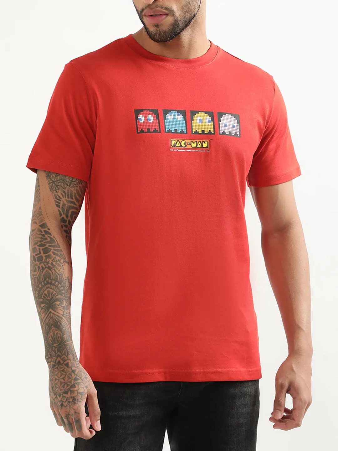 Antony Morato Red Printed Regular Fit T-Shirt