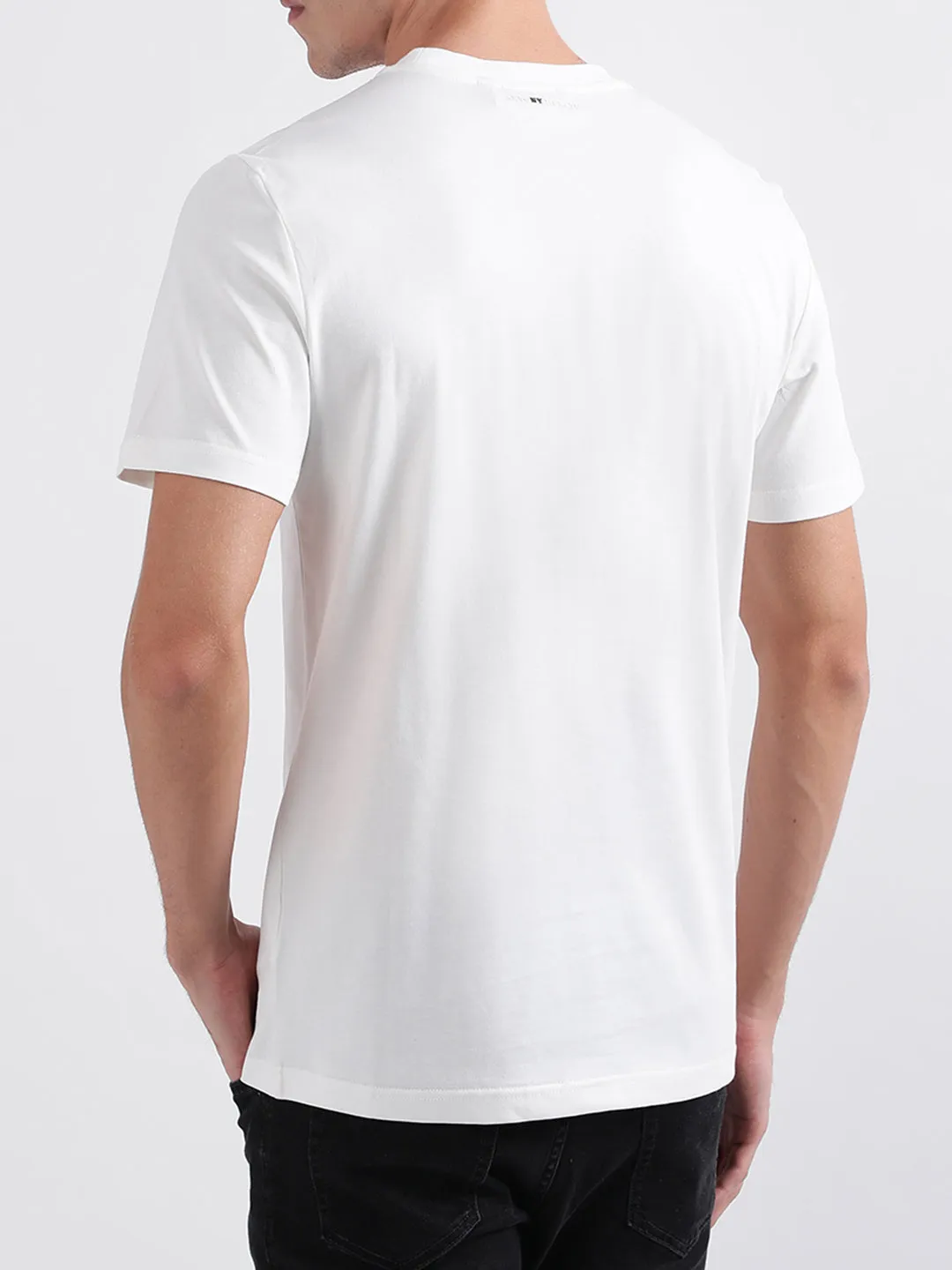 Antony Morato White Animal Print Regular Fit T-Shirt