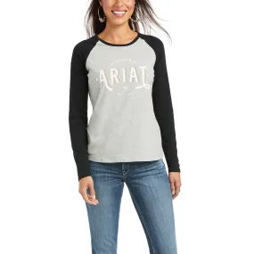 Ariat Ladies Loop Grey and Black Baseball Tee 10037360