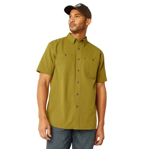 Ariat Men's Rebar Made Tough 360 AirFlow Lichen Work Shirt