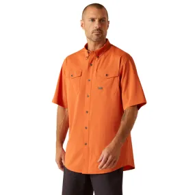 Ariat Men's Rebar Made Tough VentTEK Orange Rust DuraStretch Work Shirt