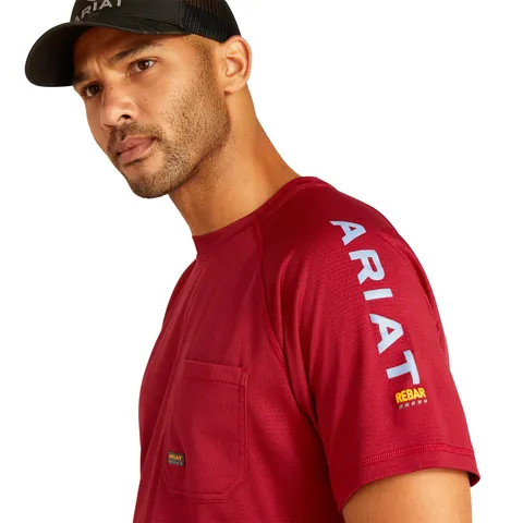 Ariat Men's Tibetan Red & Infinity Heather Rebar Heat Fighter Short Sleeve T-Shirt