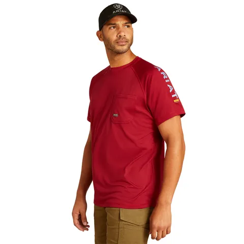 Ariat Men's Tibetan Red & Infinity Heather Rebar Heat Fighter Short Sleeve T-Shirt