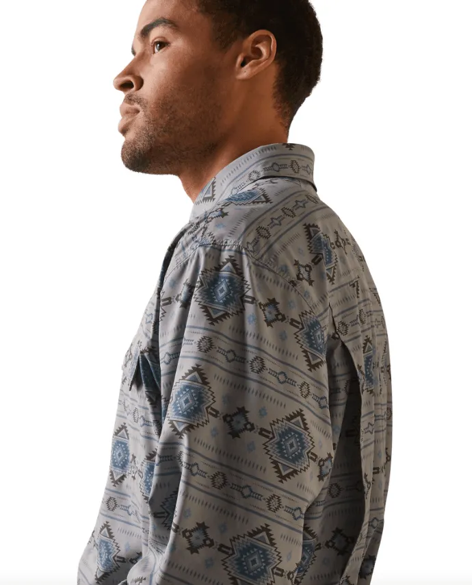 Ariat Men's VentTEK Moon Mist Aztec Print Outbound Classic Fit Long Sleeve Shirt 10043424