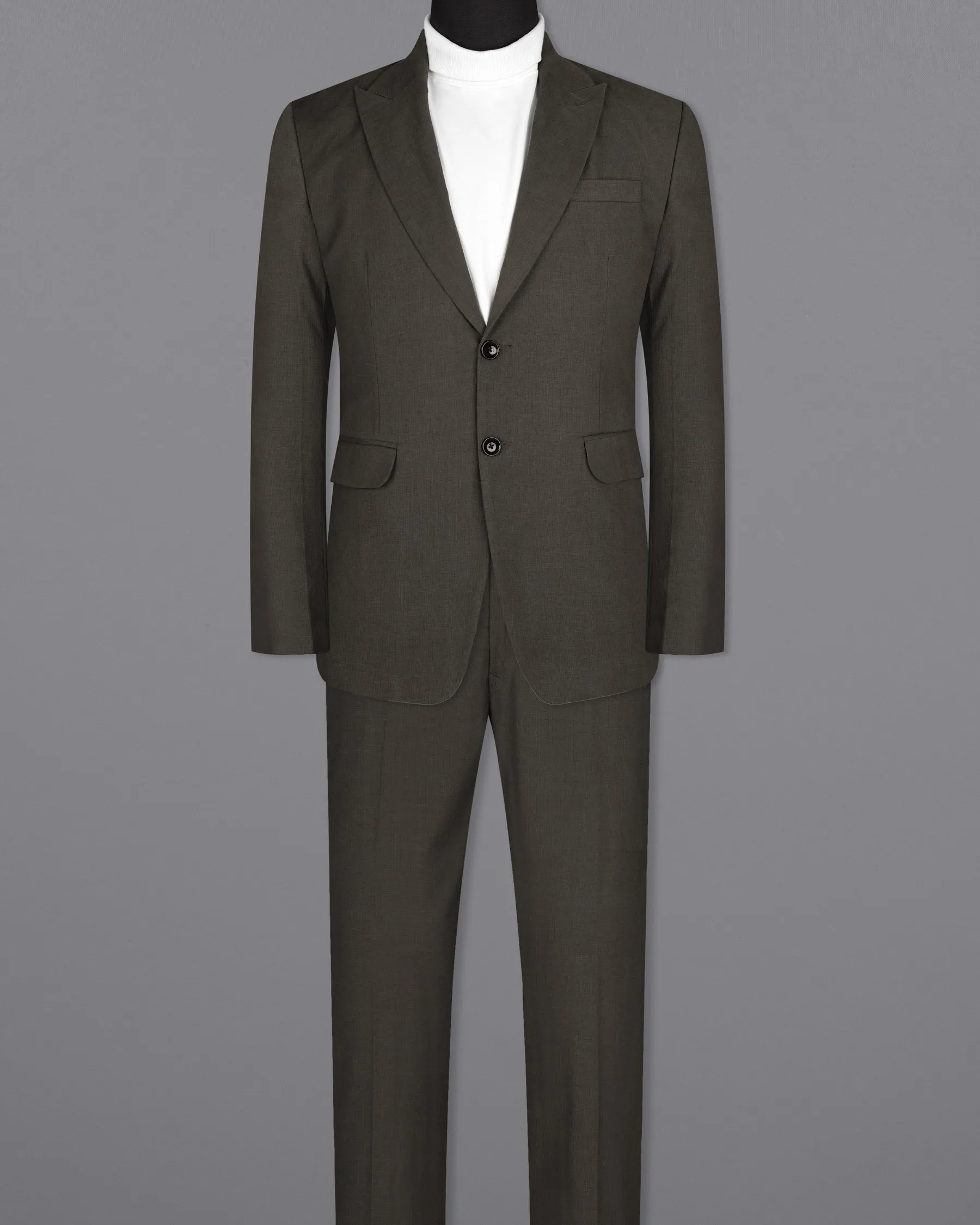 Armadillo Green Solid Premium Cotton Suit