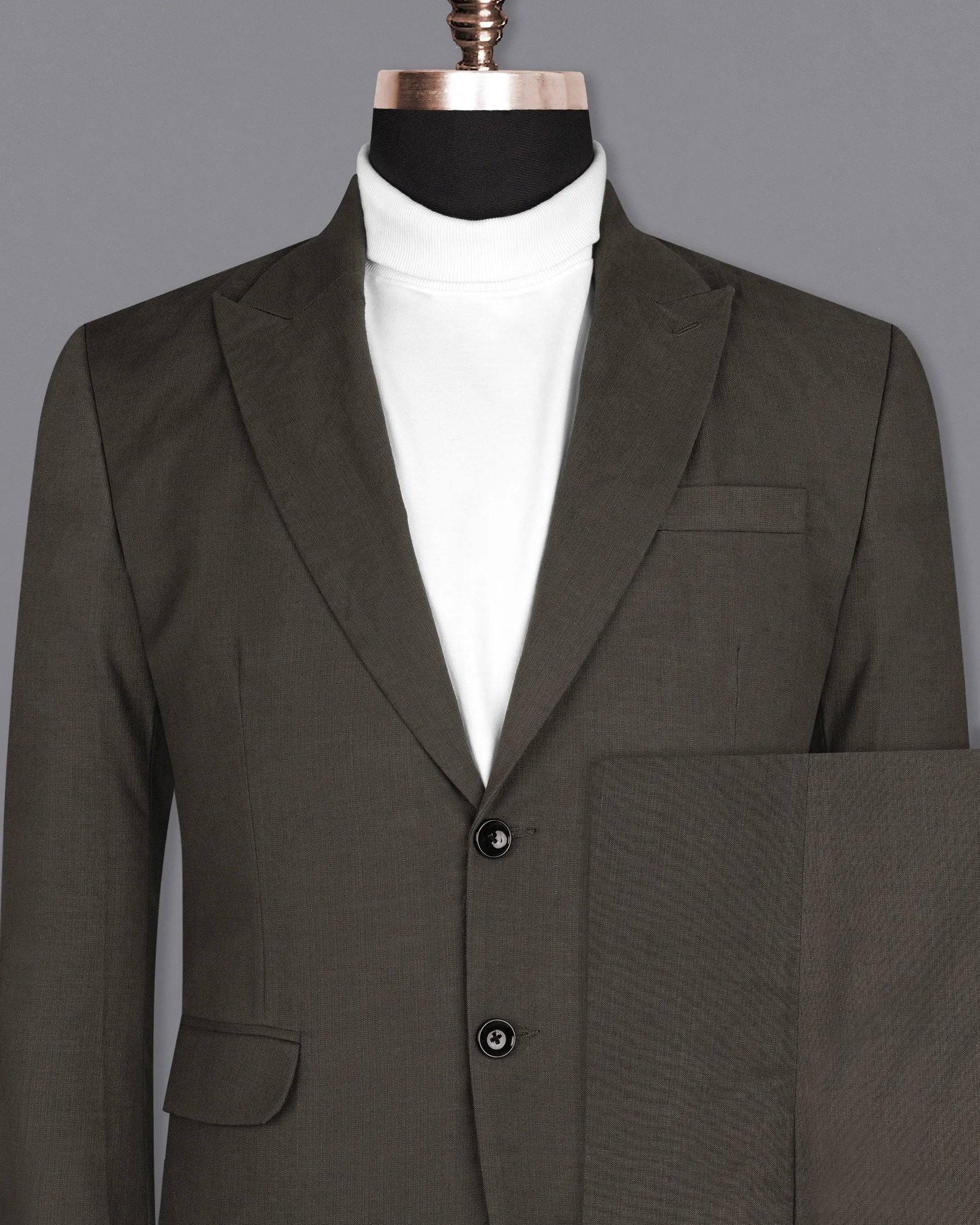 Armadillo Green Solid Premium Cotton Suit