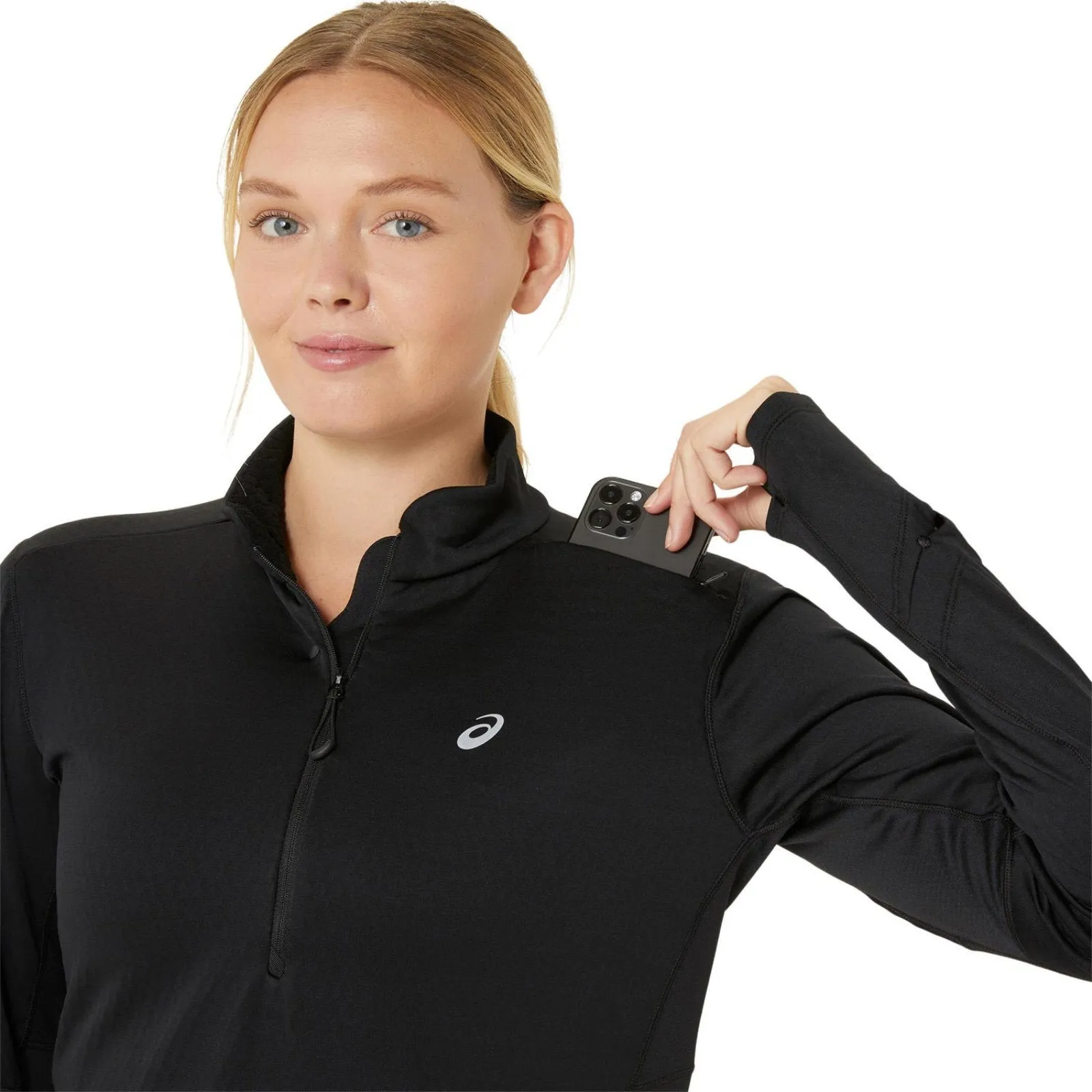 Asics Road Winter Womens 1/2 Zip Long Sleeved Mid Layer Top