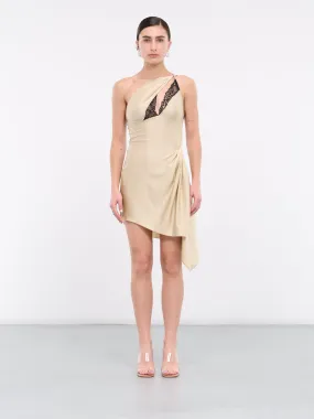 Asymmetric Mini Dress (COPR64545-BEIGE)