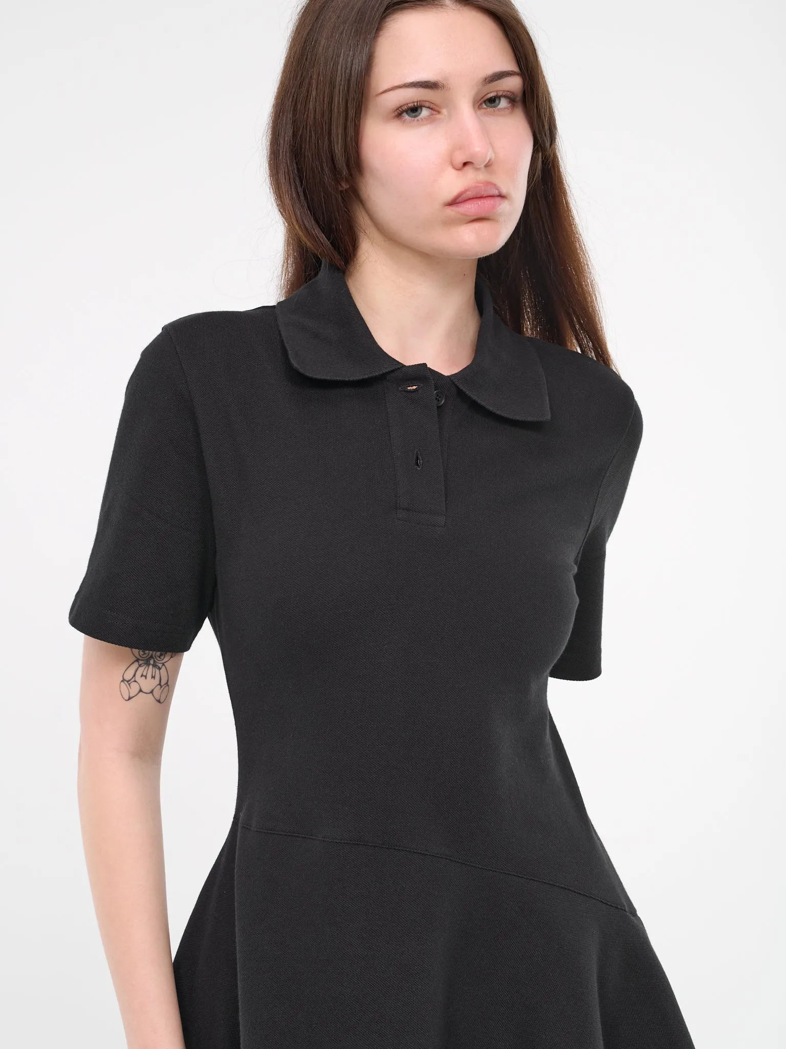 Asymmetric Polo Dress (JD0037-PG1479-BLACK)