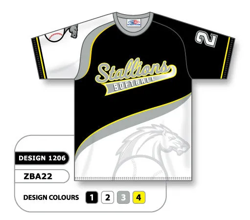 Athletic Knit Custom Sublimated Crew Neck Baseball Jersey Design 1206