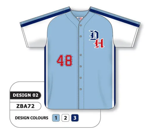 Athletic Knit Custom Sublimated Full Button Baseball Jersey Design 0902