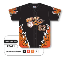 Athletic Knit Custom Sublimated Full Button Baseball Jersey Design 0908