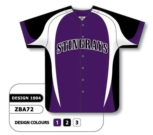 Athletic Knit Custom Sublimated Full Button Baseball Jersey Design 1004