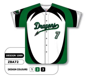 Athletic Knit Custom Sublimated Full Button Baseball Jersey Design 1009