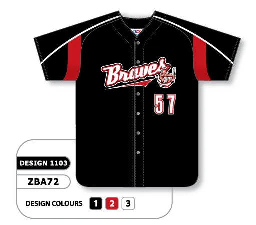 Athletic Knit Custom Sublimated Full Button Baseball Jersey Design 1103