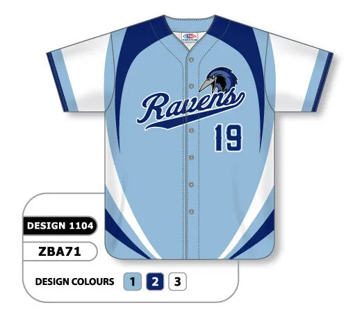 Athletic Knit Custom Sublimated Full Button Baseball Jersey Design 1104