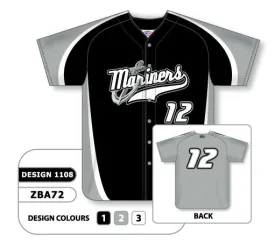 Athletic Knit Custom Sublimated Full Button Baseball Jersey Design 1108